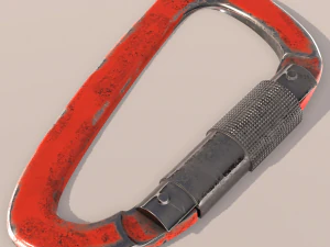 red carabiner for climbing 3D Model