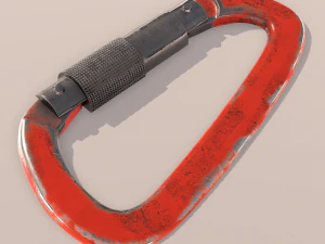 red carabiner for climbing 3D Model