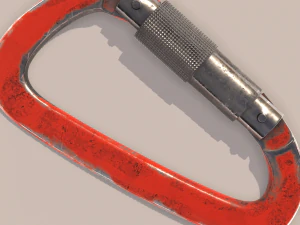 red carabiner for climbing 3D Model