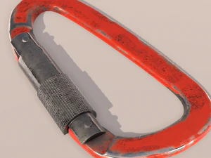 red carabiner for climbing 3D Model