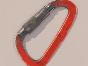 red carabiner for climbing 3D Model