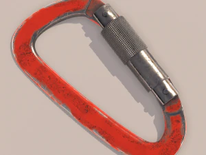 red carabiner for climbing 3D Model