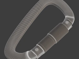red carabiner for climbing 3D Model