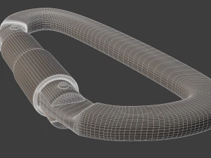 red carabiner for climbing 3D Model