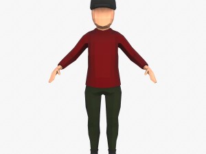 boy in red shirt rigged 3D Модель