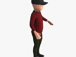 boy in red shirt rigged 3D Model