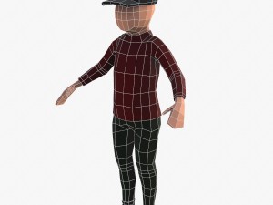 boy in red shirt rigged 3D Модель