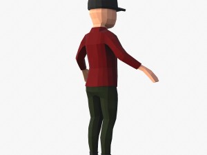 boy in red shirt rigged 3D Модель