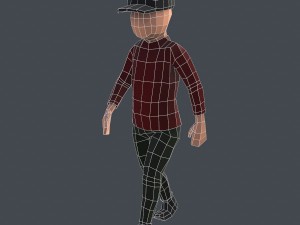 boy in red shirt rigged 3D Модель