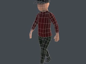 boy in red shirt rigged 3D Model