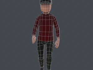 boy in red shirt rigged 3D Модель