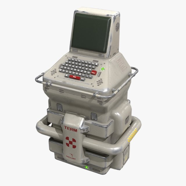 retro sci-fi console Modelo 3D .c4d .max .obj .3ds .fbx .stl .blend 