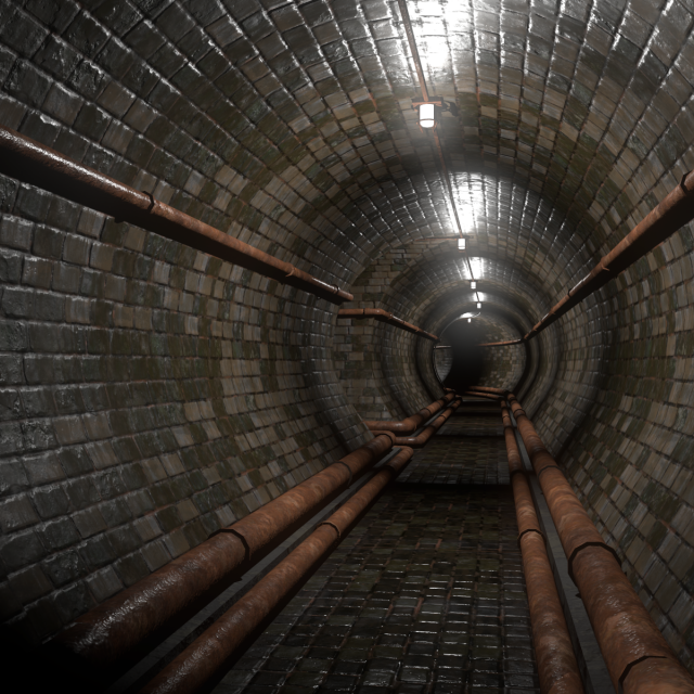 modular sewer tunnels pbr Modelo 3D .c4d .max .obj .3ds .fbx .stl .blend 