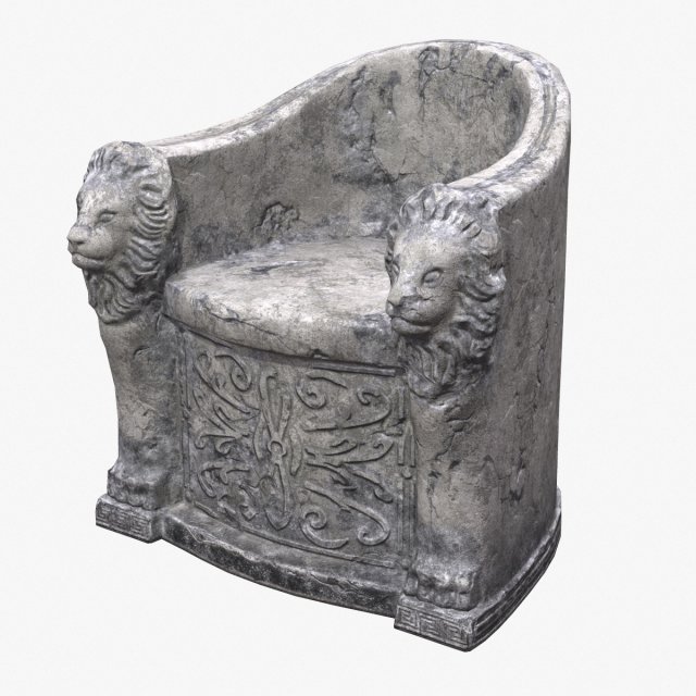 roman stone chair pbr 3D Model .c4d .max .obj .3ds .fbx .stl .blend 