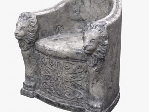 roman stone chair pbr Model 3D