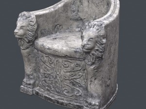 roman stone chair pbr 3D Model