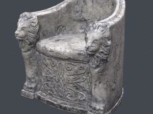 roman stone chair pbr 3D Model