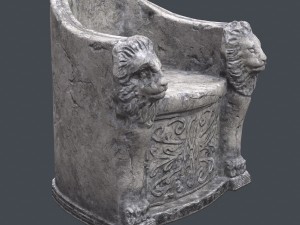 roman stone chair pbr 3D Model