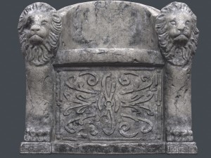 roman stone chair pbr 3D Model