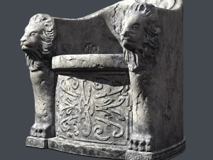 roman stone chair pbr 3D Model