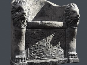 roman stone chair pbr 3D Model