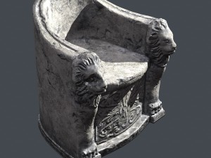 roman stone chair pbr 3D Model
