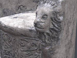 roman stone chair pbr 3D Model