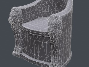 roman stone chair pbr 3D Model