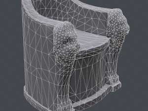 roman stone chair pbr 3D Model