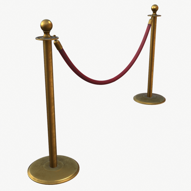 stanchion and velvet rope Modelo 3D .c4d .max .obj .3ds .fbx .stl .blend 