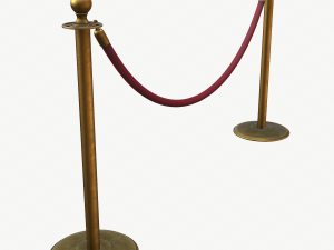 stanchion and velvet rope Model 3D