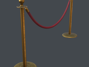 stanchion and velvet rope Modelo 3D