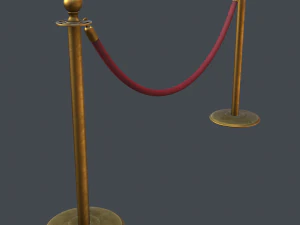 stanchion and velvet rope 3D Model