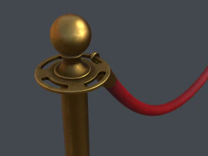 stanchion and velvet rope 3D Model