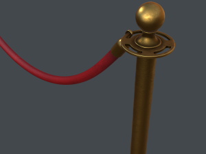 stanchion and velvet rope Modelo 3D