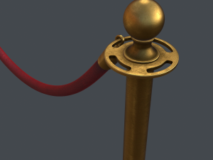 stanchion and velvet rope Modelo 3D