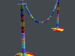 stanchion and velvet rope Modelo 3D