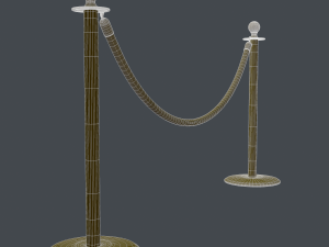 stanchion and velvet rope Modelo 3D