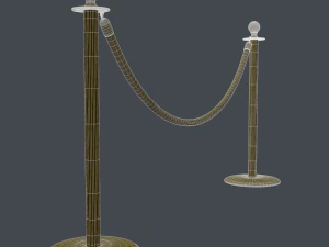 stanchion and velvet rope 3D Model