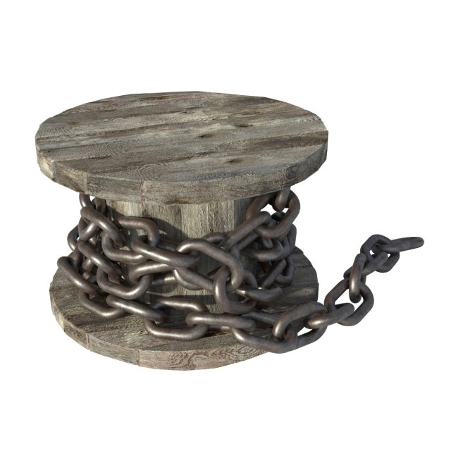 steel chain and spool pbr Modèle 3D .c4d .max .obj .3ds .fbx .stl .blend 