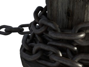 steel chain and spool pbr Modèle 3D