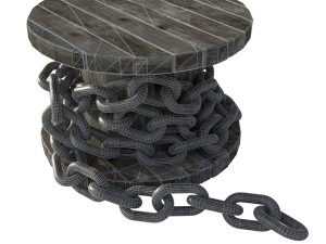 steel chain and spool pbr Modèle 3D