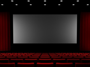 movie theater with screen 3D 모델