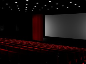 movie theater with screen 3D 모델