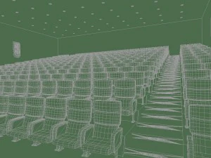 movie theater with screen 3D Model