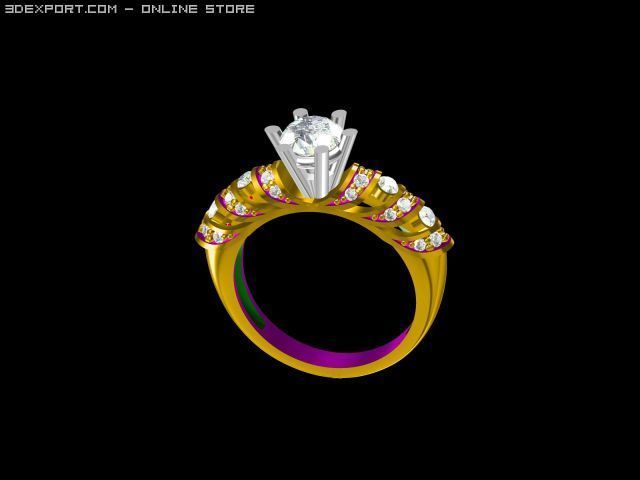 engagement ring 3D Model .c4d .max .obj .3ds .fbx .stl .blend 