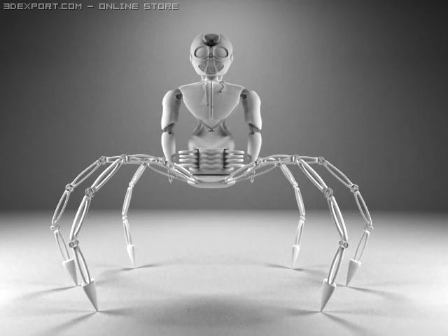 spider robot 3D Model .c4d .max .obj .3ds .fbx .stl .blend 