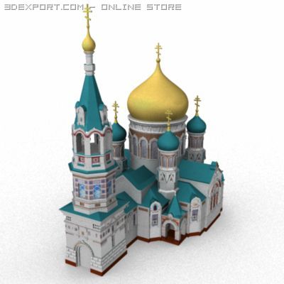 russian church Modelo 3D .c4d .max .obj .3ds .fbx .stl .blend 