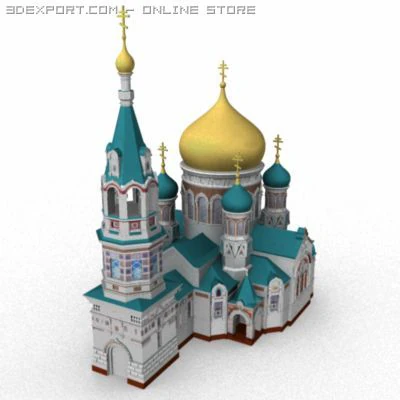 igreja russa Modelo 3D .c4d .max .obj .3ds .fbx .stl .blend 