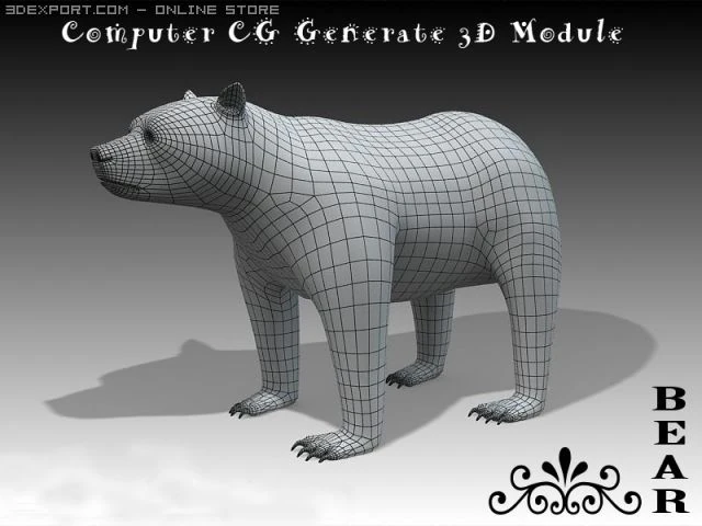 bear 3D Model .c4d .max .obj .3ds .fbx .stl .blend 
